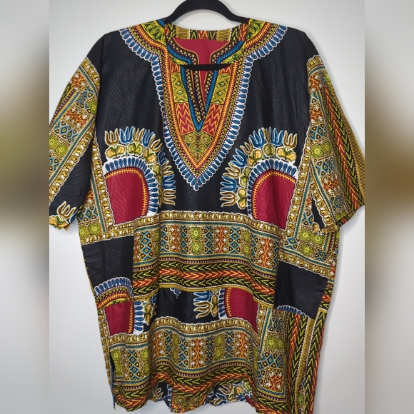 Beautiful Ankara Dashiki Shirt Great Colors NWOT Cotton Size L - Picture 2 of 12